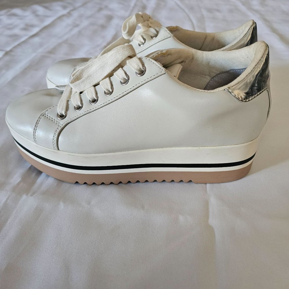 Steve Madden Women's White Alley Lace-Up Casual Shoes Platform Sneakers Sz 8.5M - Picture 8 of 12